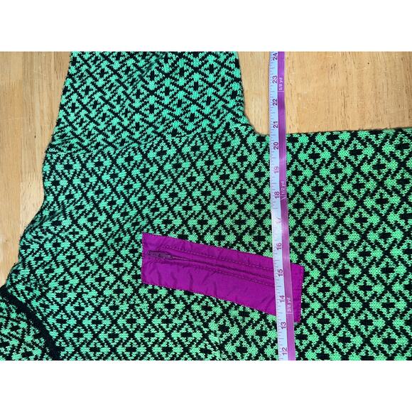 Vintage Obermeyer Ski Sweater 1/4 Zip Apres Ski Wool Kess Green purple 90s 80s M - Picture 10 of 11